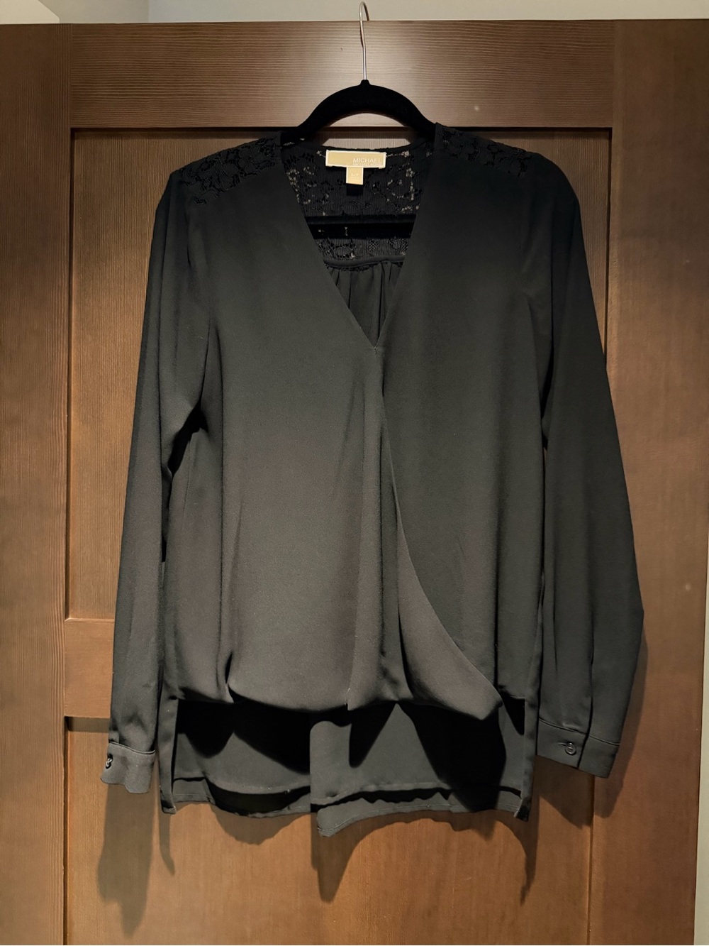Michael Kors Black Lace-Trim Blouse